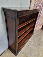 Klassieke donkere lage boekenkast, sidetable, wandconsole, Ophalen, Zo goed als nieuw, 25 tot 50 cm