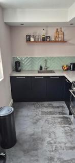 ZWARTE LUXE KEUKEN MET BORETTI FORNUIS! 350MX 220M, Huis en Inrichting, Keuken | Complete keukens, Ophalen, Zwart, Hoekkeuken