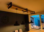 Lampen hout en staal look, Huis en Inrichting, Lampen | Hanglampen, Ophalen, Zo goed als nieuw