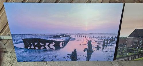 Scheepswrak Wierum - 70x120cm - Muurdecoratie, Antiek en Kunst, Kunst | Schilderijen | Modern, Ophalen of Verzenden