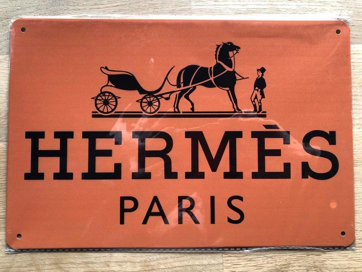 Hermes Paris metalen wandbord walk in closet inloopkast, Huis en Inrichting, Woonaccessoires | Tekstborden en Spreuken, Nieuw