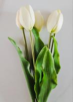 Bosje van vijf luxe kunsttulpen wit crème zijden neppe, Ophalen of Verzenden, Volle zon