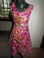 F1400 Rinascimento mt XS jurk roze oranje bloemen petticoat, Verzenden, Rinascimento, Zo goed als nieuw, Knielengte