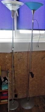 2 staande schemerlampen, Huis en Inrichting, Lampen | Vloerlampen, Ophalen, Zo goed als nieuw, Glas, 150 tot 200 cm