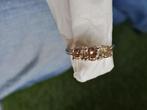 Top wit gouden ring 585 met 0,45 crt briljanten champagne kl, Wit, Ophalen of Verzenden, Zo goed als nieuw, 17 tot 18