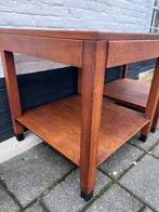 antieke eiken bijzettafels, set, 59 x 59, hoog 61 cm, De doofpot, Amsterdamse school, art deco, Vierkant, 60 cm of meer