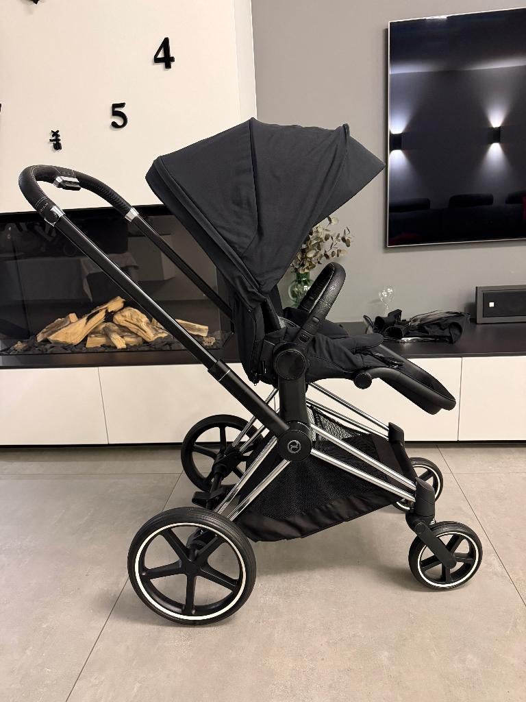 Cybex Priam 4 Black-chrome, Kinderen en Baby's, Kinderwagens en Combinaties, Zo goed als nieuw, Kinderwagen, Overige merken, Met reiswieg