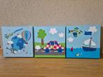 Drie canvas schilderijtjes van Stoer (Lief), Kinderen en Baby's, Ophalen of Verzenden, Zo goed als nieuw, Wanddecoratie