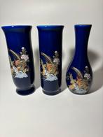Set van 3 kobaltblauwe siervaasjes (japans), Ophalen of Verzenden