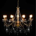 AANBIEDING | Kroonluchter met kralen 8 armen goud! GRATIS BE, Verzenden, Nieuw, Metaal