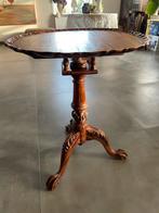 Teakhouten Wijntafeltje met Houtsnijwerk, Antiek en Kunst, Ophalen