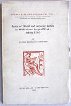 Index of Dental & Adjacent Topics in (...) Works before 1800, Antiek en Kunst, Ophalen of Verzenden