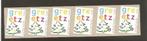Port betaald Greetz STROOK van 6 BZ42c Witte kerstboom., Postzegels en Munten, Na 1940, Ophalen of Verzenden, Postfris