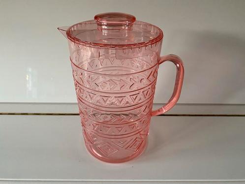 Roze Kunstof Waterkan met Deksel vintage, Huis en Inrichting, Keuken | Keukenbenodigdheden, Zo goed als nieuw, Ophalen of Verzenden