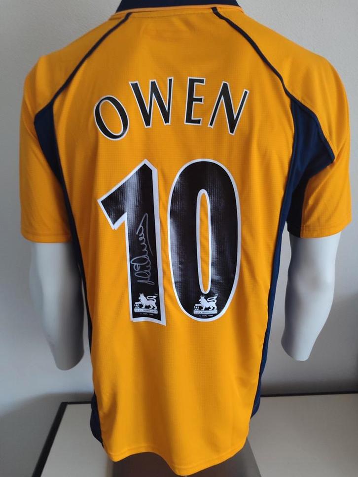 Gesigneerd Liverpool voetbalshirt door Michael Owen met COA, Verzamelen, Sportartikelen en Voetbal, Nieuw, Shirt, Buitenlandse clubs