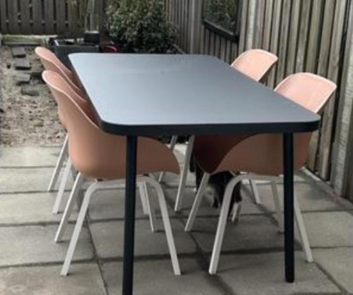 KARWEI Wakefield eettafel Lille legergroen glas 180x90cm, Tuin en Terras, Tuintafels, Gebruikt, Rechthoekig, Ophalen