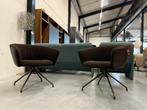 2 Nieuw Label Vandenberg Lola Fauteuils bruin draai stoel, Nieuw, 75 tot 100 cm, Ophalen of Verzenden, Stof