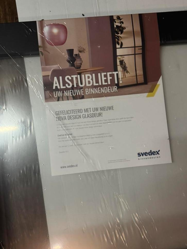 Svedex ndb900 zwart, Doe-het-zelf en Verbouw, Deuren en Horren, Nieuw, Binnendeur, 215 cm of meer, 80 tot 100 cm, Glas, Hout, Ophalen