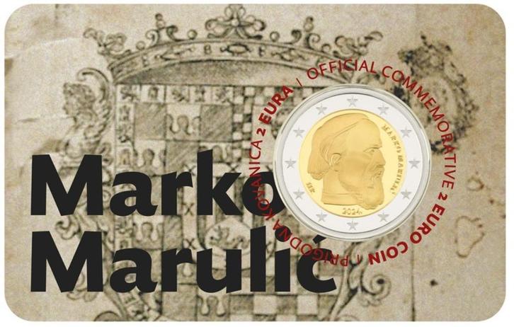 KROATIË 2 EURO 2024 "Marco Marulic", BU IN COINCARD, Postzegels en Munten, Munten | Europa | Euromunten, Losse munt, 2 euro, Overige landen