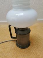 Tinnen lamp, Ophalen of Verzenden, Zo goed als nieuw, Glas, Minder dan 50 cm