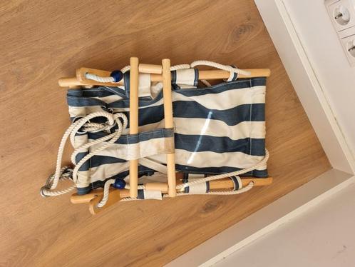 VidaXL Babyschommel - met - veiligheidsgordel - katoen/hout, Kinderen en Baby's, Speelgoed | Buiten | Los speelgoed, Gebruikt