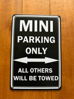 Metalen bordje MINI parking only, Ophalen of Verzenden