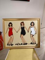 Schilderij corry leushuis  drie vrouwen 54x44 cm, Ophalen