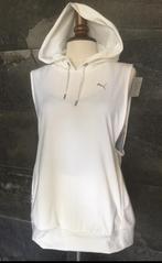 Puma wit top sleeveless hoodie capuchon S M L NIEUW, Maat 38/40 (M), Puma, Wit, Overige typen