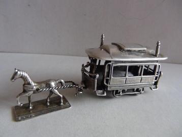 Miniatuur zilver L111A paardentram zilveren miniaturen beschikbaar voor biedingen