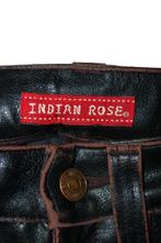 INDIAN ROSE faux leather broek, pantalon, bruin/zwart Mt. XS, Kleding | Dames, Lang, Maat 34 (XS) of kleiner, Indian Rose, Zo goed als nieuw