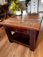Houten Tafel - Medium Zwaar 2x, Huis en Inrichting, Tafels | Salontafels, Ophalen, Gebruikt, 50 tot 100 cm, Vierkant