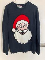 Blauwe kersttrui met kerstman - Maat M, Kleding | Heren, Ophalen of Verzenden, Gedragen, Maat 48/50 (M), Blauw