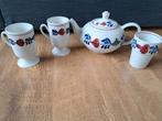 Boerenbont theepot, 2 mokken, 1 drinkbeker, Ophalen, Gebruikt, Keramiek, Overige typen
