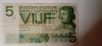 oud briefje van vijf gulden bankbiljet april 1966, Ophalen of Verzenden, 5 gulden