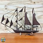 Antieke Indonesisch model schip gemaakt van kruidnagel L73cm, Ophalen of Verzenden