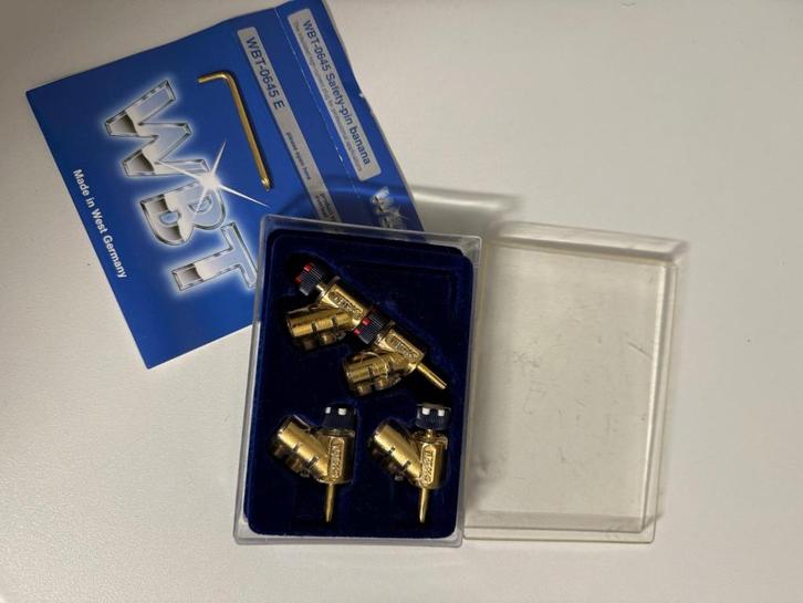 WBT-0645 E banana 4stuks, Audio, Tv en Foto, Luidsprekers, Zo goed als nieuw, Front, Rear of Stereo speakers, 120 watt of meer