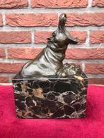 fraai bronzen beeld, hippo met jong, Antiek en Kunst, Ophalen of Verzenden