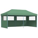 Partytent inklapbaar pop-up met 3 zijwanden groen, Tuin en Terras, Partytenten, Opvouwbaar, Partytent, Minder dan 4 meter, Nieuw