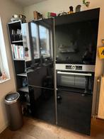 Hoge zwarte keukenkast 2.04 m te koop, Huis en Inrichting, Keuken | Keukenelementen, 100 tot 150 cm, 200 cm of meer, Zwart, Ophalen of Verzenden