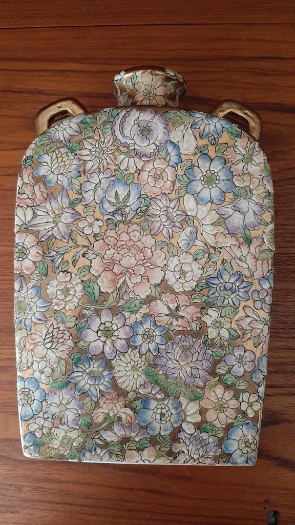 Japanse Mille Fleurs vaas keramiek, Huis en Inrichting, Woonaccessoires | Vazen, Gebruikt, Overige kleuren, Minder dan 50 cm, Aardewerk of Porselein