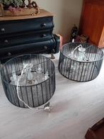 2x Zwarte Kroonluchter Ø55cm, Huis en Inrichting, Ophalen of Verzenden, Gebruikt, Glas, Klassiek