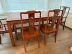 Chinese eettafel van massief palissander, Huis en Inrichting, Tafels | Eettafels, Ophalen, Gebruikt, 100 tot 150 cm, 200 cm of meer