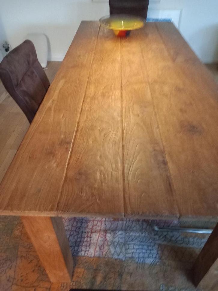 Authentieke Teak houten eettafel, Huis en Inrichting, Tafels | Eettafels, Gebruikt, 50 tot 100 cm, 200 cm of meer, Rechthoekig