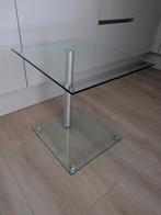 Bijzettafeltje van veiligheids/plexiglas., Huis en Inrichting, Tafels | Salontafels, Ophalen, 50 tot 100 cm, Vierkant, 50 tot 100 cm