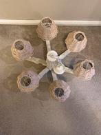 Witte Kroonluchter met 6 Lampen, Ophalen, Gebruikt, Hout, Landelijke wit