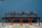 4 Vintage stoelen Johannes Andersen | Deens | palissander |, Ophalen, Gebruikt, Hout, Vier