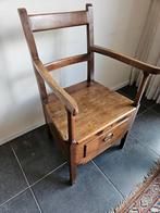 Antieke eiken "Boxchair" stoel met opberglade, Ophalen