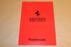 Grote reclamemap - Kroymans Ferrari - Persinformatie 1985, Ophalen of Verzenden, Zo goed als nieuw, Ferrari