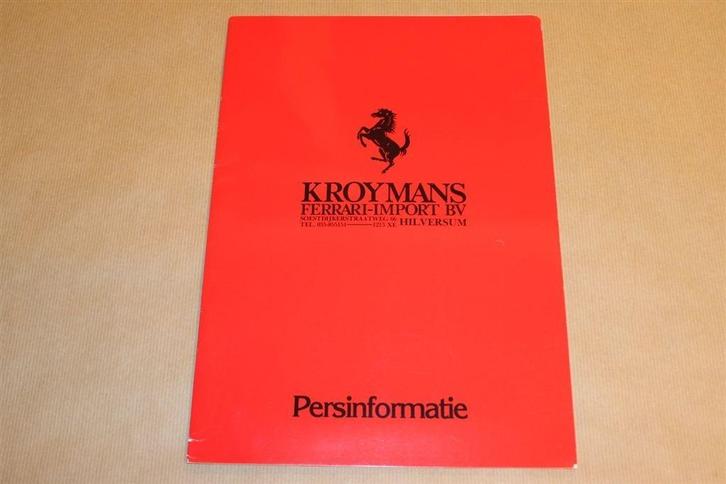 Grote reclamemap - Kroymans Ferrari - Persinformatie 1985, Boeken, Auto's | Folders en Tijdschriften, Zo goed als nieuw, Ferrari
