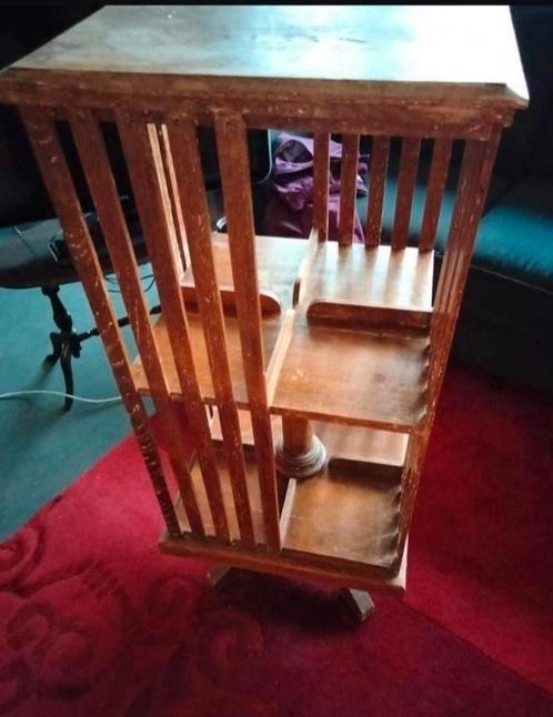 Vintage boekenmolen van teakhout, Huis en Inrichting, Kasten | Boekenkasten, Gebruikt, 25 tot 50 cm, Teakhout, Ophalen